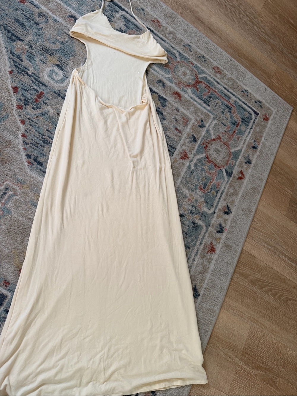 Oh Polly Cream Slip Maxi Dress with Spaghetti Straps